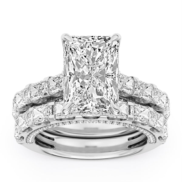 White Diamond Bridal Set Ring in 950 Platinum