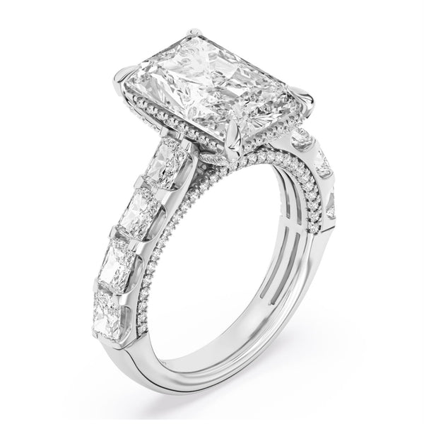 White Diamond Bridal Set Ring in 950 Platinum