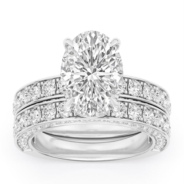 White Diamond Bridal Set Ring in 950 Platinum
