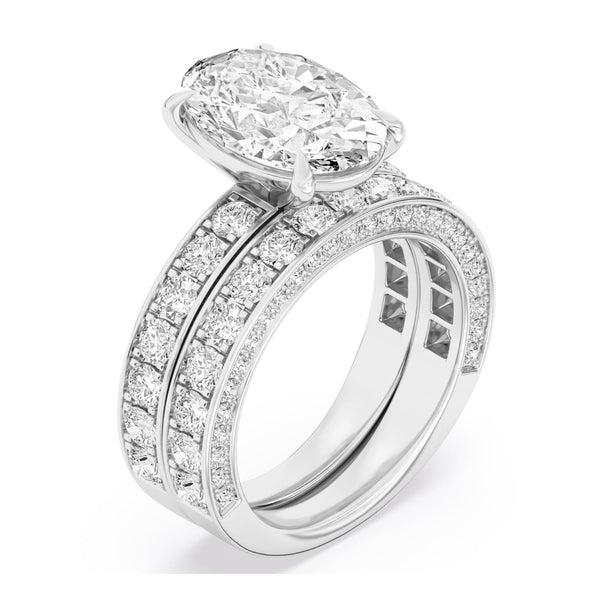 White Diamond Bridal Set Ring in 950 Platinum
