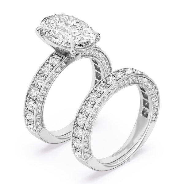 White Diamond Bridal Set Ring in 950 Platinum