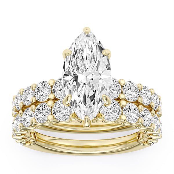 White Diamond Bridal Set Ring in 14KT Gold