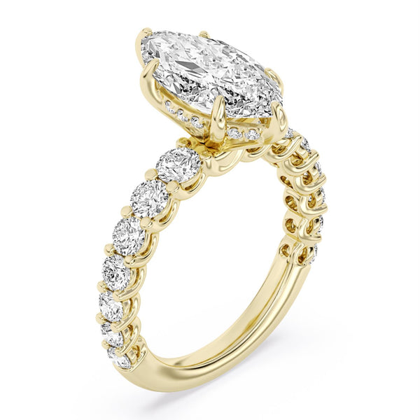 White Diamond Bridal Set Ring in 14KT Gold