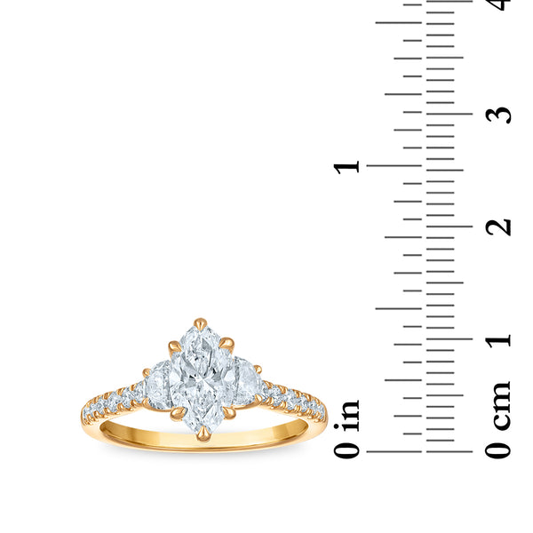 Signature EcoLove 1-1/2 CTW Lab Grown Diamond Anniversary Ring in 14KT Yellow Gold
