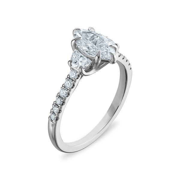 Signature EcoLove 1-1/2 CTW Lab Grown Diamond Anniversary Ring in 14KT White Gold