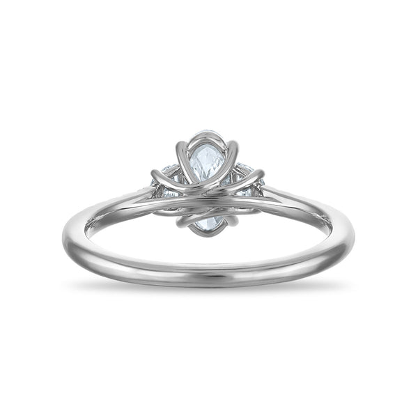 White Diamond Three Stone Ring in 14KT Gold