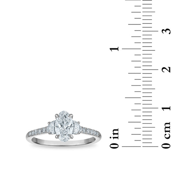 White Diamond Three Stone Ring in 14KT Gold