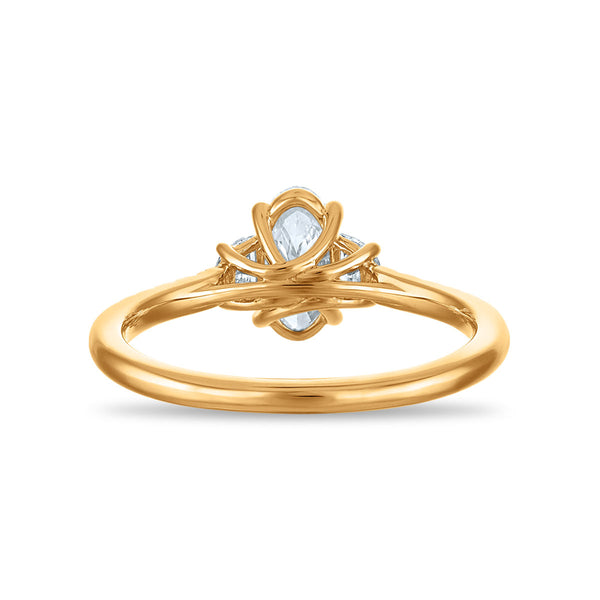 White Diamond Three Stone Ring in 14KT Gold
