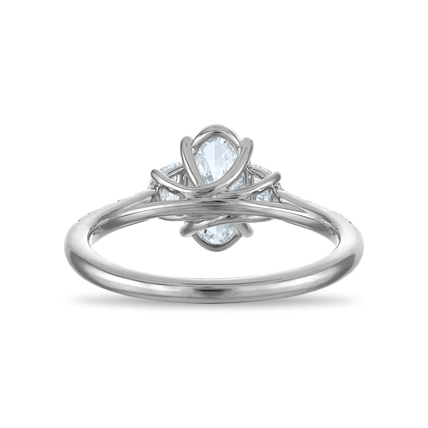 White Diamond Three Stone Ring in 14KT Gold
