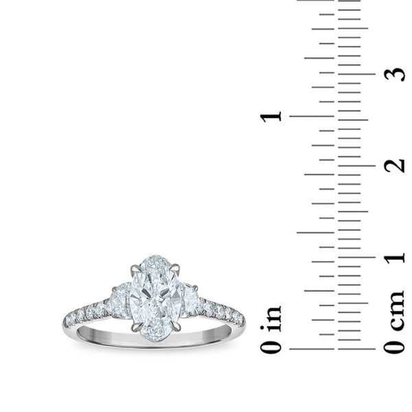 White Diamond Three Stone Ring in 14KT Gold