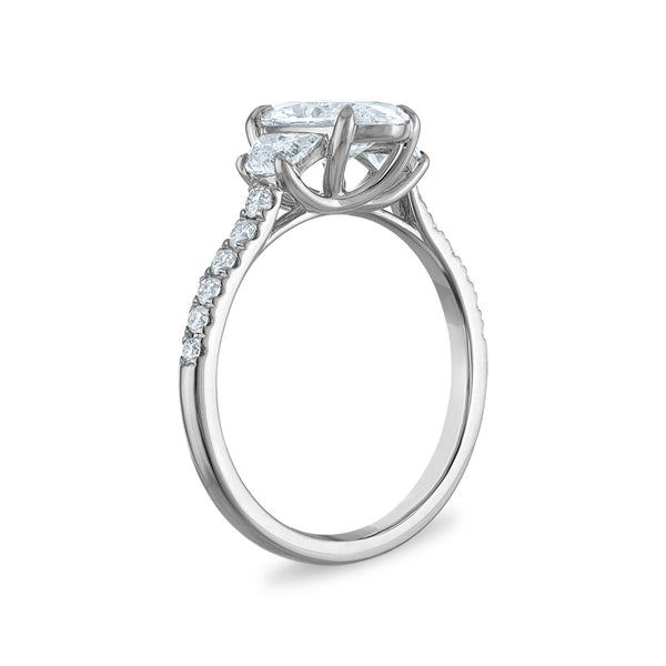 White Diamond Three Stone Ring in 14KT Gold