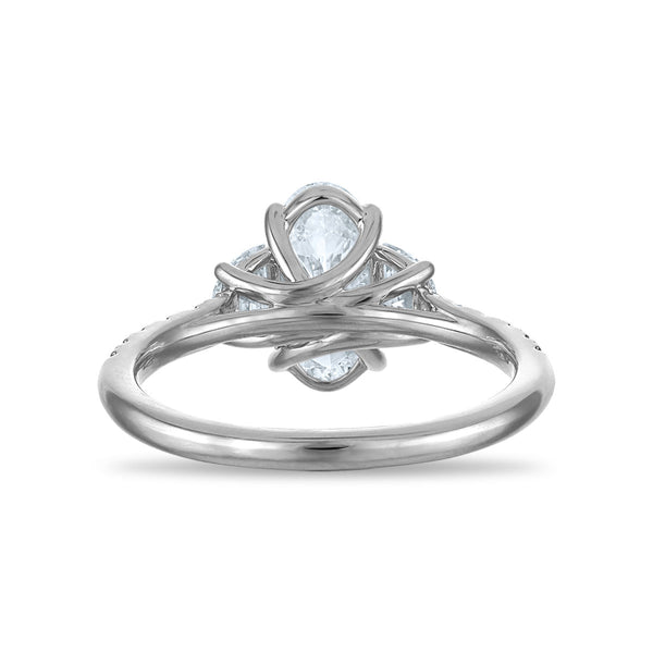 White Diamond Three Stone Ring in 14KT Gold