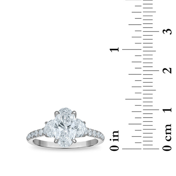 White Diamond Three Stone Ring in 14KT Gold