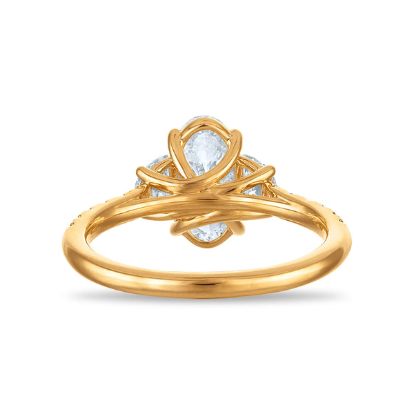 White Diamond Three Stone Ring in 14KT Gold