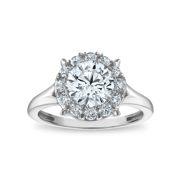 Signature EcoLove 2 CTW Lab Grown Diamond Halo Engagement Ring in 14KT White Gold