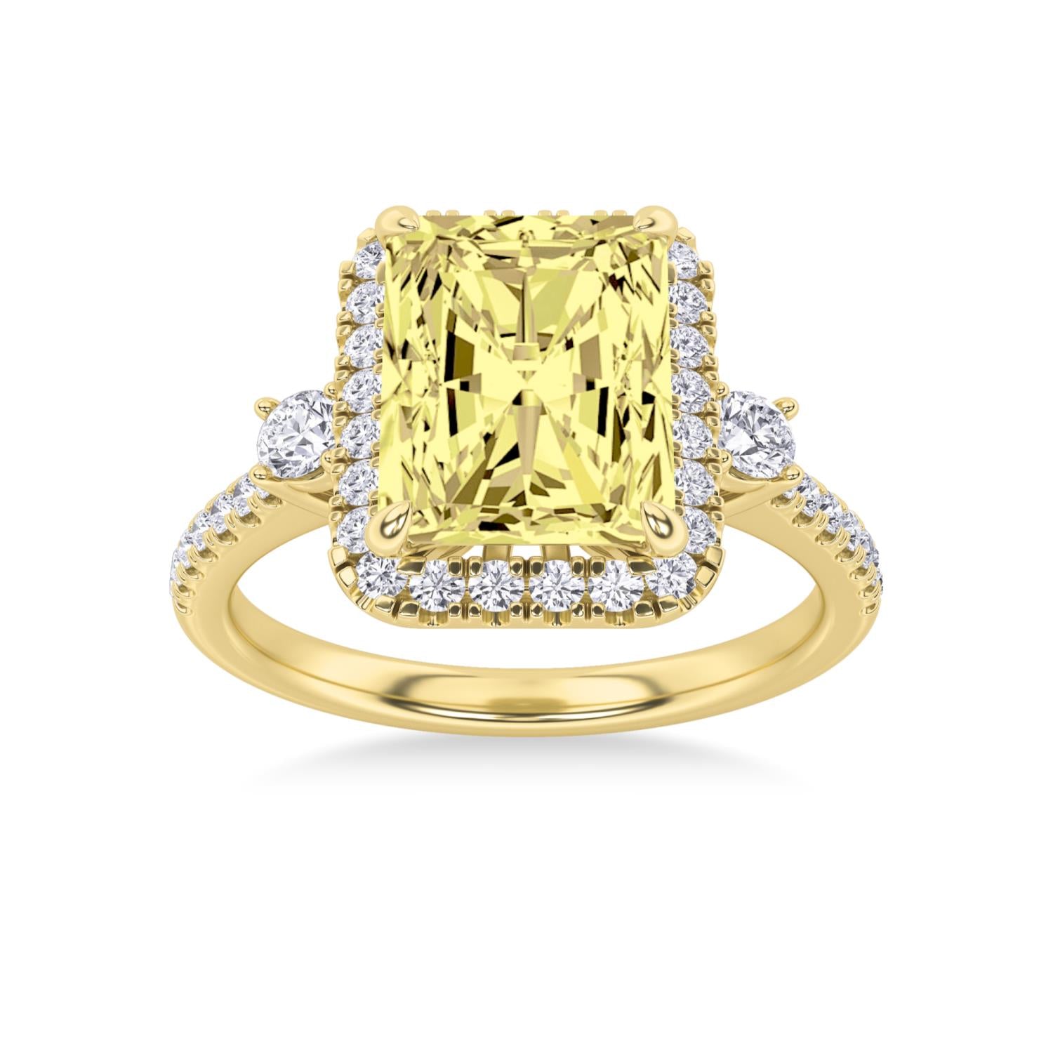Signature EcoLove 3-3/8 CTW Fancy Yellow Lab Grown Diamond Engagement Ring in 14KT Yellow Gold