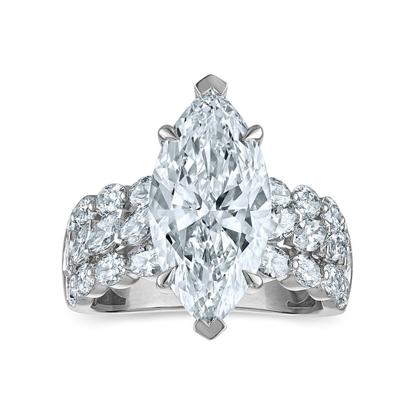 White Diamond Engagement Ring in 14KT Gold