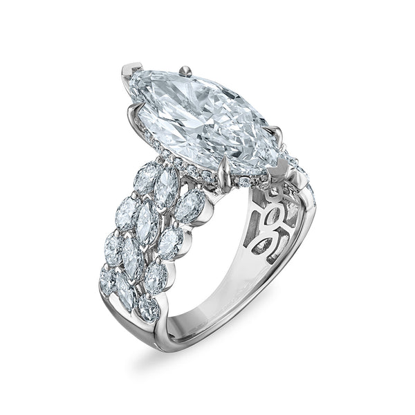 White Diamond Engagement Ring in 14KT Gold