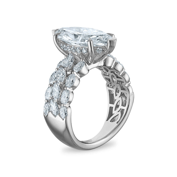 White Diamond Engagement Ring in 14KT Gold