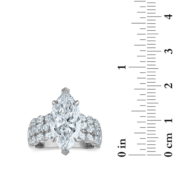 White Diamond Engagement Ring in 14KT Gold