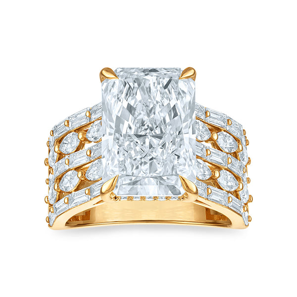 White Diamond Engagement Ring in 14KT Gold