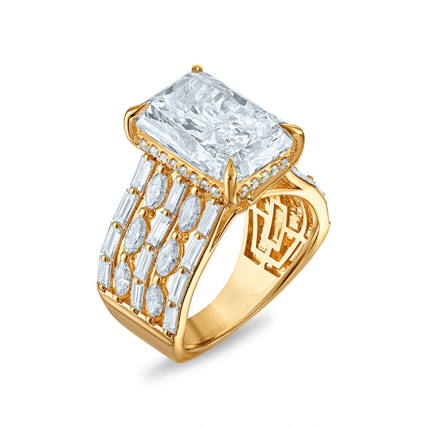 White Diamond Engagement Ring in 14KT Gold