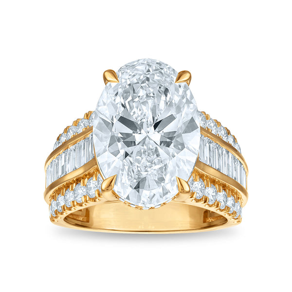 White Diamond Engagement Ring in 14KT Gold
