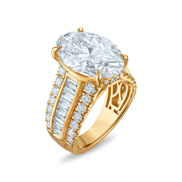 White Diamond Engagement Ring in 14KT Gold