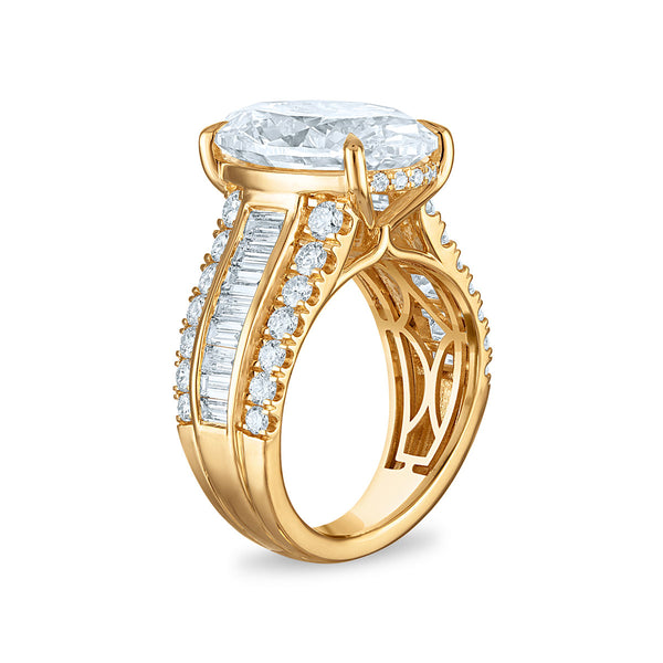 White Diamond Engagement Ring in 14KT Gold