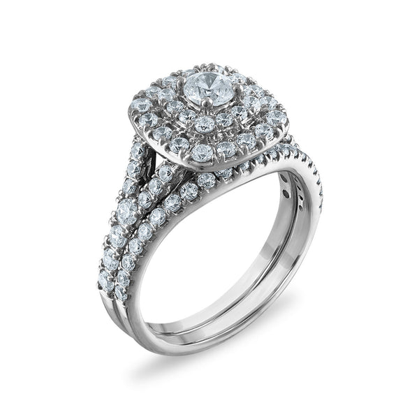 LoveSong 88 EcoLove 1 1/2 CTW Lab Grown Diamond Bridal Set Ring in 14KT White Gold