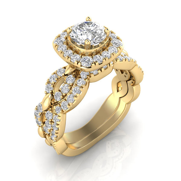 LoveSong EcoLove 1-1/2 CTW Lab Grown Diamond Bridal Set in 10KT Gold