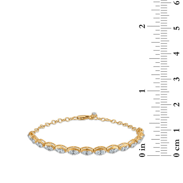 LoveSong 1-1/4 CTW Lab Grown Diamond 7-inch Bracelet in 18KT Gold Vermeil