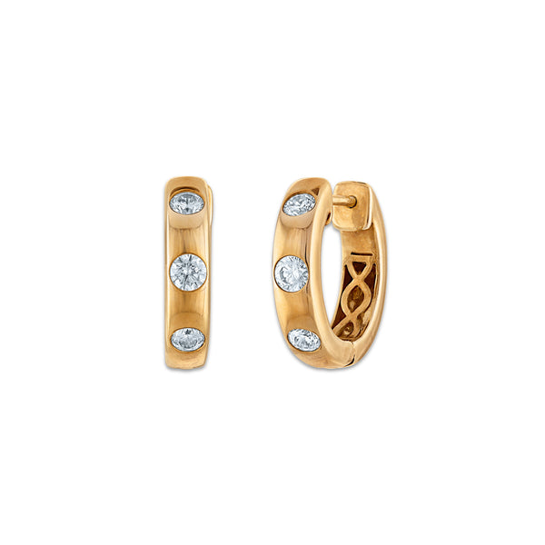 LoveSong 3/4 CTW Lab Grown Diamond Hoop Huggie Earrings in 18KT Gold Vermeil