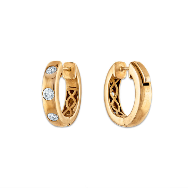 LoveSong 3/4 CTW Lab Grown Diamond Hoop Huggie Earrings in 18KT Gold Vermeil
