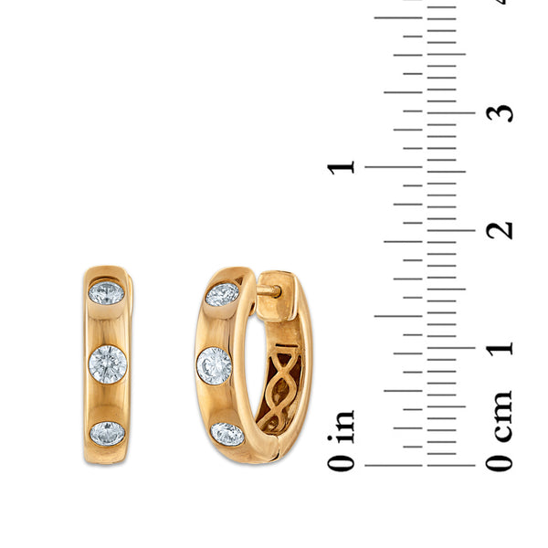 LoveSong 3/4 CTW Lab Grown Diamond Hoop Huggie Earrings in 18KT Gold Vermeil