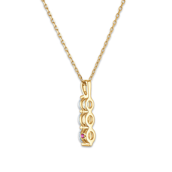 LoveSong EcoLove 3/4 CTW Lab Grown Diamond Three Stone 18-inch Pendant in 10KT Yellow Gold