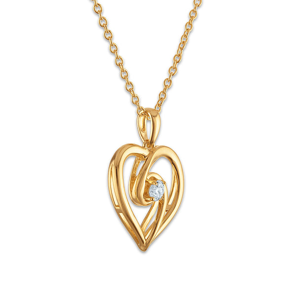 White Diamond Hearts & Symbols Pendant in 925 Silver