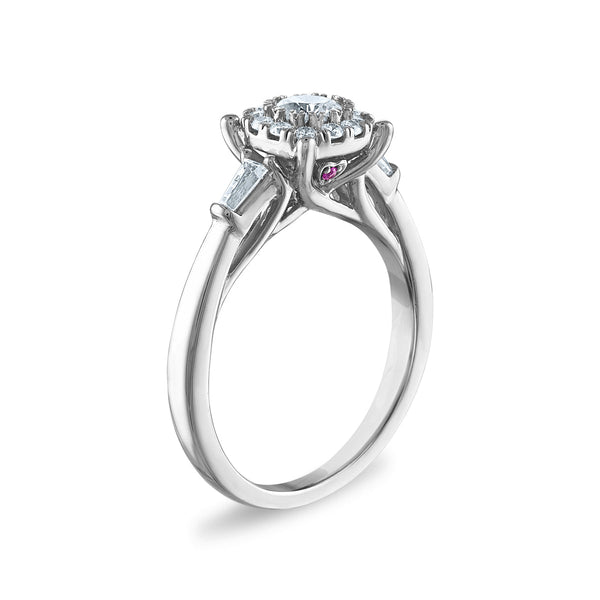 LoveSong EcoLove 1 CTW Lab Grown Diamond Halo Bridal Set in 10KT White Gold
