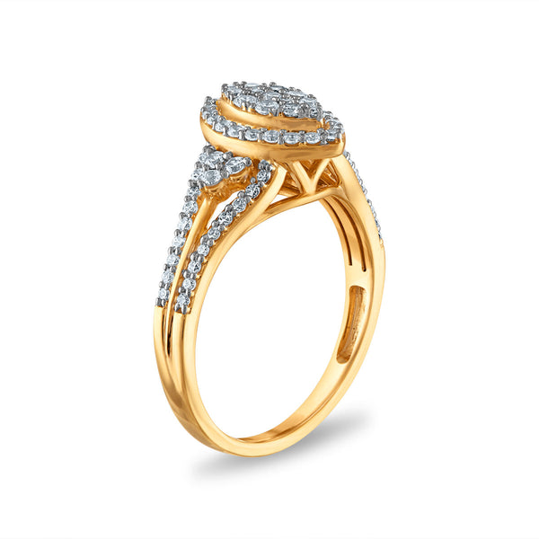 LoveSong EcoLove 3/4 CTW Lab Grown Diamond Halo Bridal Set in 10KT Yellow Gold