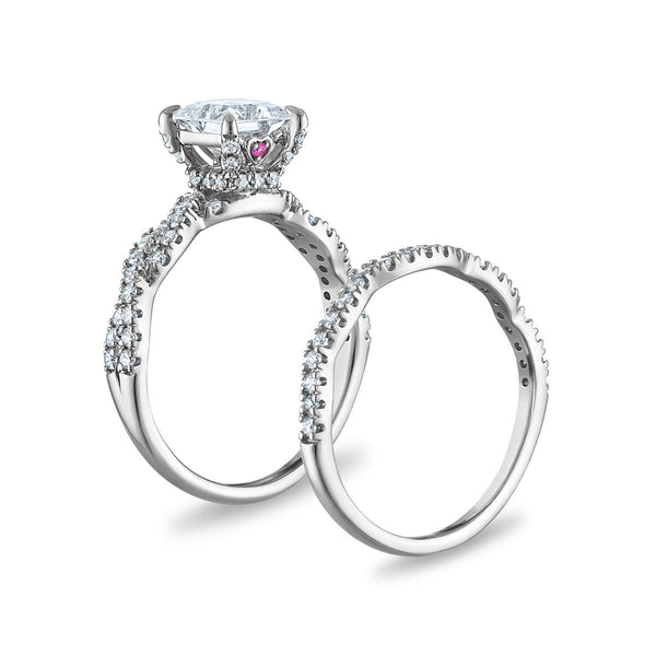 LoveSong EcoLove 1-1/5 CTW Lab Grown Diamond Bridal Set in 10KT White Gold