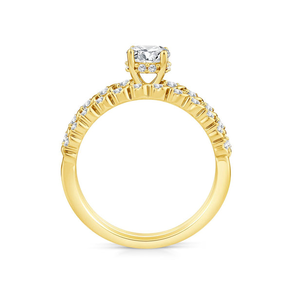 EcoLove Green Pure 1 CTW Lab Grown Diamond Bridal Set in 10KT Yellow Gold
