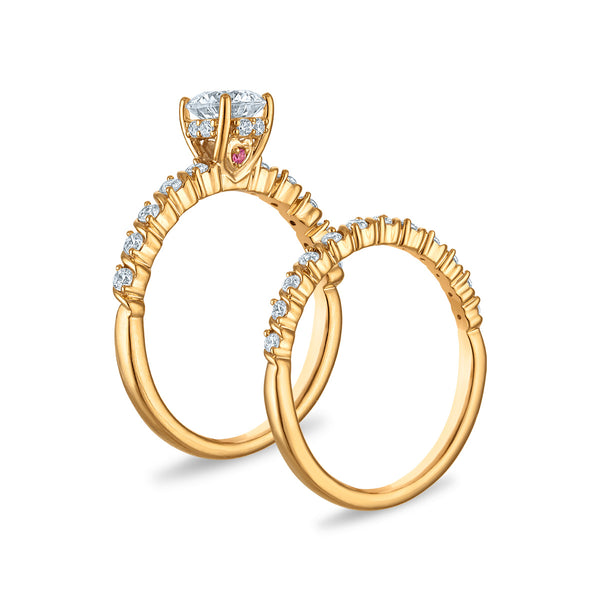 EcoLove Green Pure 1 CTW Lab Grown Diamond Bridal Set in 10KT Yellow Gold
