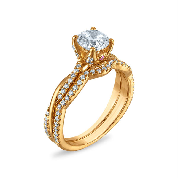 EcoLove Green Pure 1-1/3 CTW Lab Grown Diamond Bridal Set in 10KT Gold