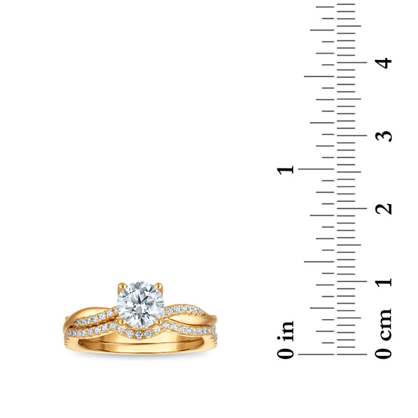 EcoLove Green Pure 1-1/3 CTW Lab Grown Diamond Bridal Set in 10KT Gold