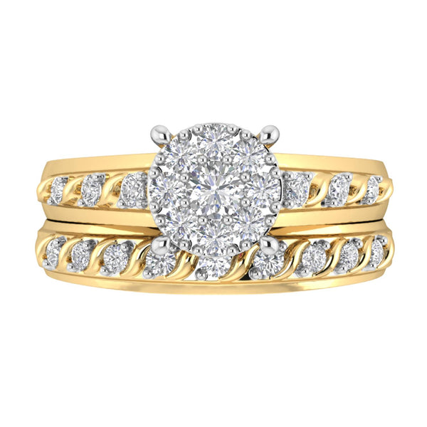 White Diamond Bridal Ring in 10KT Gold