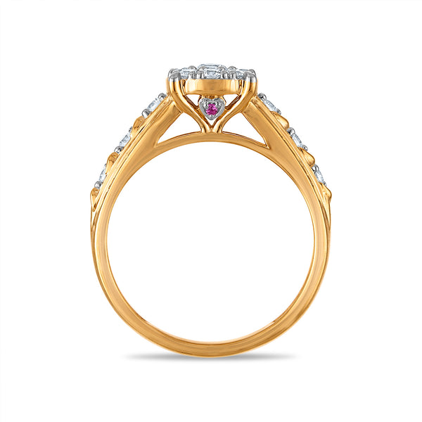 White Diamond Bridal Ring in 10KT Gold