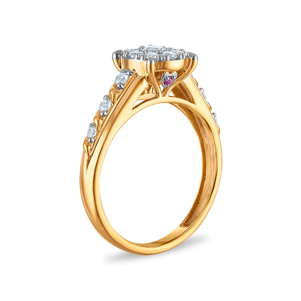 White Diamond Bridal Ring in 10KT Gold