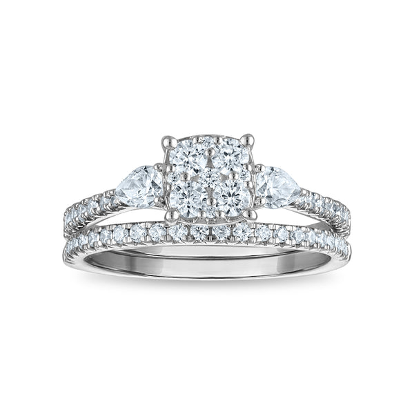 White Diamond Bridal Ring in 10KT Gold