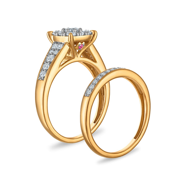 LoveSong EcoLove 7/8 CTW Lab Grown Diamond Bridal Set in 10KT Yellow Gold