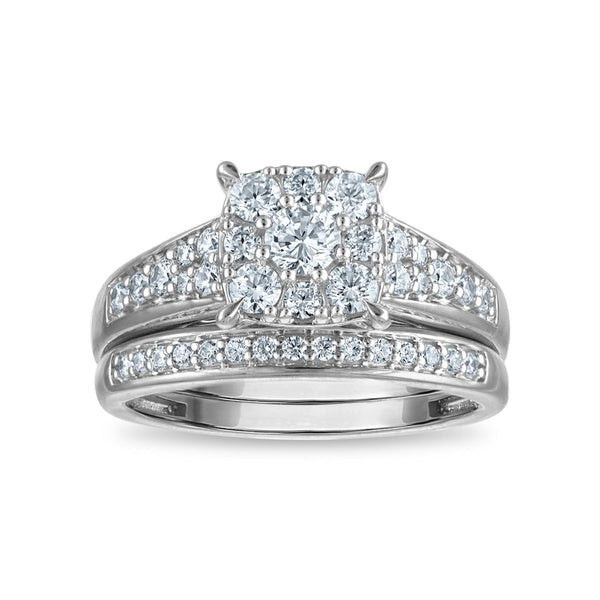 White Diamond Bridal Ring in 10KT Gold
